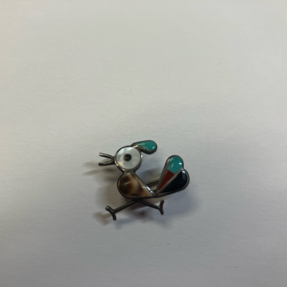 Sterling silver Road Runner pin